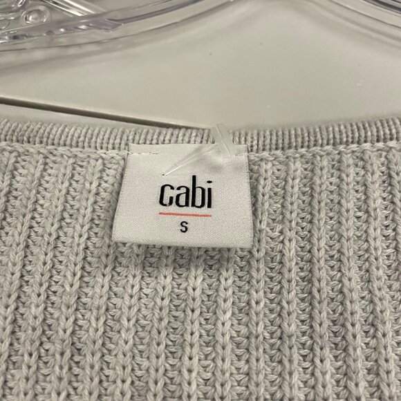 Cabi Womens Tight Knit Pullover Sweater V-Neck Long Sleeve Gray Size Small - Picture 8 of 9